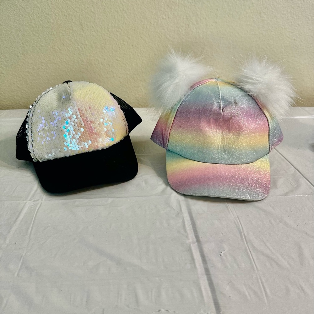 Rainbow and Sequin Baseball Caps
